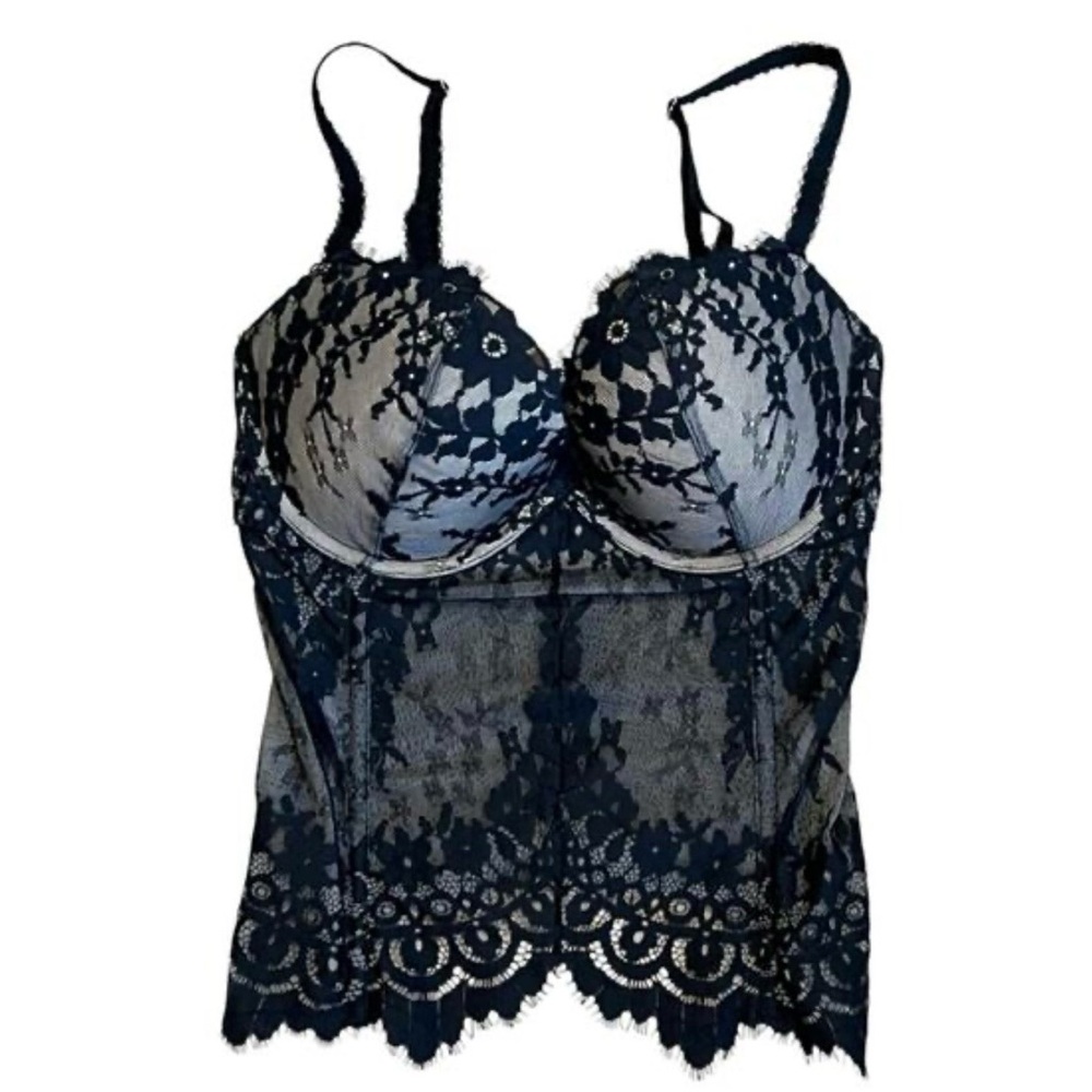 Victoria Secret Women’s Sz 34b Floral Lace Dream Angels Bustier/Corset